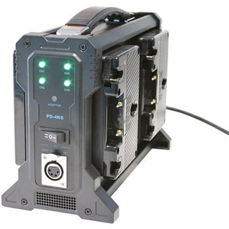 UPC: 0741533994922 | IndiPro Tools INDI-PQ4GC Gold Mount Quad Pro Battery Charger  7 x 4.5 x 10 in.