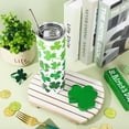 thumbnail image 4 of St. Patrick''s Day Tumbler with Lid and Straw Green Shamrock Stainless Steel Cup Lucky Clover Tumbler Cup for Irish Party Decor Home Office Supplies, 4 of 6
