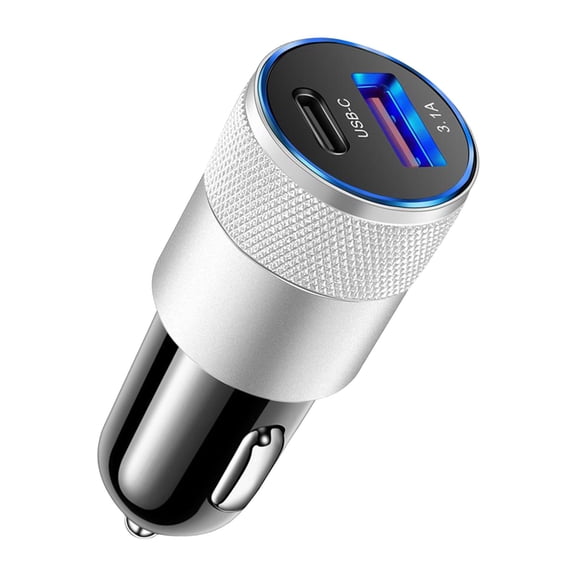 Car Charging Accessories 3.1A USB C PD Rapid Car Charger Aluminum Steel Design Portable Fast Charging