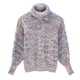 thumbnail image 1 of Gibobby SuéTer Para Invierno Mujer de punto de manga larga con cuello y flores de colores mezclados para mujer de otoño e invierno(Blanco,Talla única), 1 of 5