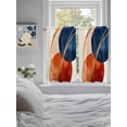 thumbnail image 4 of Kitchen Curtains 54 Inches length, Navy Blue Burnt Orange Window Treatment Curtain Drapes, Geometric Modern Boho Art Decorative Window Curtains for Bedroom Cafe, 52"x54", 2 Panels, 4 of 7