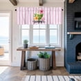 thumbnail image 6 of Summer Coconut Window Valance for Kitchen, Shell Hibiscus Frangipani Pink Stripes Rod Pocket Short Curtain for Small Windows, Light Filtering Decorative Valance, 60 x 14 Inch, 6 of 9