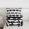 thumbnail image 5 of Erosebridal Black Coquette Bowknot Queen Comforter Set,Modern Geometric Striped Bedding Comforter Set For Girls Kids,Reversible black,3 Pieces, 5 of 7