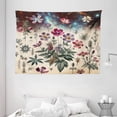 thumbnail image 2 of Ambesonne Botanic Tapestry Wall Hanging, Retro Galactic Wildflowers, 80"x60", Cream Laurel Green, 2 of 3