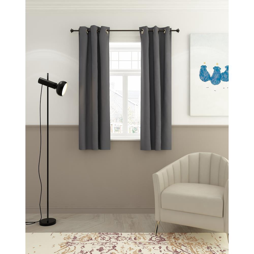 Furinno Collins Blackout Curtain 42X63 In. 2 Panels, Dark Grey