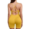 thumbnail image 6 of YUNAFFT Slimming Seamless Solid Color Yoga Bodysuit with Removable Padded Bra and Cross Back Straps for Women, 6 of 6