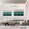 thumbnail image 4 of Elephant Stock Parallel Lines On Teal Wall Art - Horizontal Multi Panel Canvas - Living Room Wall Decor - Abstract Multi Panel - Teal And Green Decor By Allie Corbin - 74" x 48", 4 of 8
