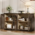 thumbnail image 3 of Accent Cabinet with 4 Doors, TUANLUO Storage Cabinet, Buffet Cabinet with Adjustable Shelves, Farmhouse Cabinet Furniture for Living Room Kitchen Dining Room, 60"L x 15.7"W x 33.6"H, Blue, 3 of 10