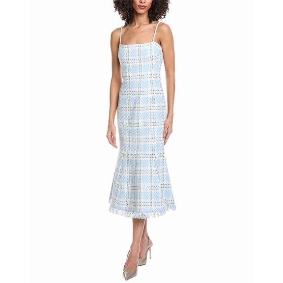Toccin womens Josephine Sculpted Midi Dress, 0, Blue