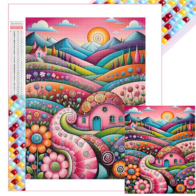 Cuadrado Resina Diamante Wdftyju Serie Y Hierba Color 40*50 CM Lienzo 45*55 CM
