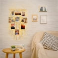 thumbnail image 6 of Hanging Photo Display with Clip,Picture Frames Collage with LED Light String,Home Wall Decor,Photo Display Hanging Shelves for Teenager Teen Girl Gifts,Topboutique,Beige, 6 of 9