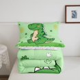 thumbnail image 5 of Manfei Wild T-Rex Animals Twin Comforter Sets,Retro Dinosaur Bedding Set,Green Yellow,Colorful Stars Reversible,2-Piece,1 Comforter and 1 Pillowcase, 5 of 7