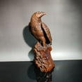 thumbnail image 2 of fierce hawk statue eagle bird Animal figurines sculpture chinese wood carving, 2 of 4