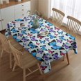 thumbnail image 2 of Lightblue Butterfly Pattern Rectangle Tablecloth 60"x84",Waterproof Polyester Rectangle Table Cloth, Wipeable Spillproof Polyester Tablecloth for Dining, Camping, Indoor and Outdoor, 2 of 5