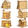thumbnail image 1 of Decoración De Cabaña Kit de manualidades para casita navideña de madera hecha a mano con luz suave, ideal para decoración navideña (1 unidad). Rkxzt, 1 of 9