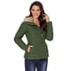 thumbnail image 3 of ABPHQTO Chaqueta acolchada negra con cuello de piel sintética verde militar para mujer, 3 of 5