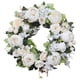 thumbnail image 5 of Corona de peonías artificiales resistente para puerta de entrada, decoración de interiores y exteriores para fiestas. Blanco, 5 of 9