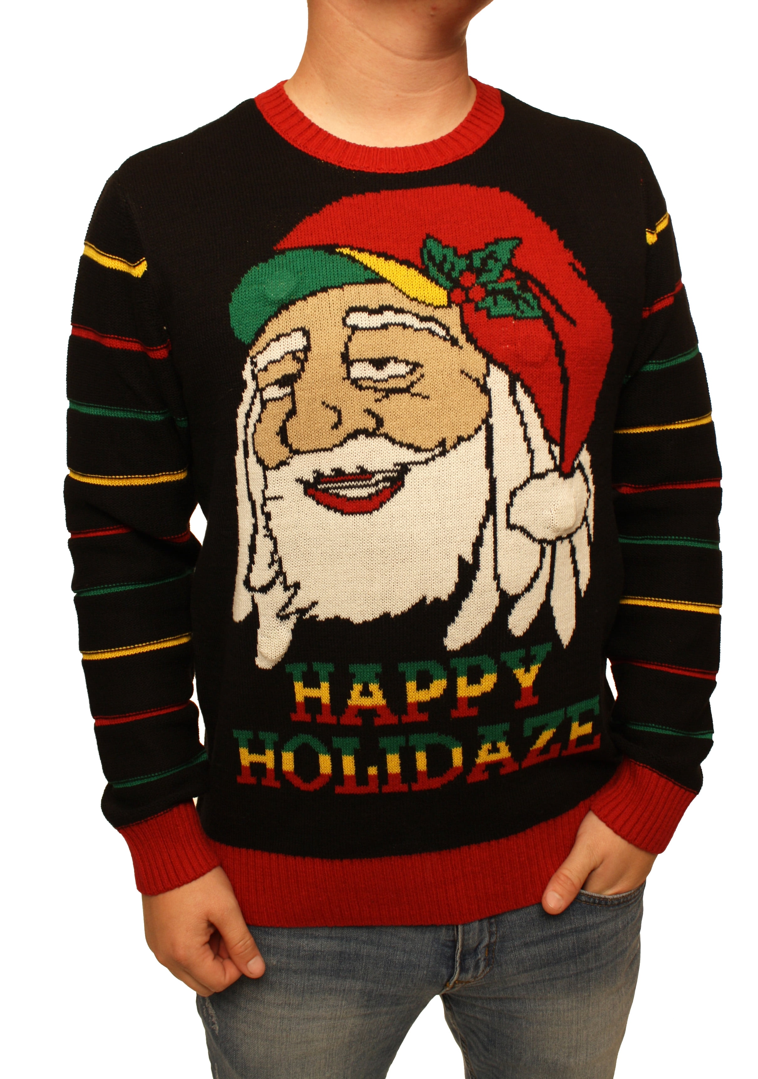 Ugly Christmas Sweater - Ugly Christmas Sweater Men's Holidaze Rasta ...