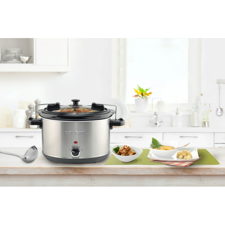 Courant 6-Quart Slow Cooker with Locking Lid, Warm Settings