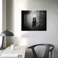 thumbnail image 3 of Nawypu  Modern Wolf Canvas Wall Art - Wild Black White Animals Picture Wildlife Wolves in Forest Peaceful Artwork Painting for Home Office, 3 of 4