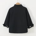 thumbnail image 5 of WAVSUF Boys Button Down Shirt Collar Neck with Chest Pocket Long Sleeve Fall Comfort Trendy Coat Black 10-12, 5 of 7