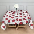 thumbnail image 3 of Strawberry Plants Fruit Dot White Pattern Square Tablecloth,Waterproof Square Table Cover,Wipeable Spillproof Washable Table Cover for Home Kitchen Party Decor 60"x60"(152x152cm), 3 of 6