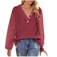thumbnail image 2 of Lilgiuy Women's Fashion Casual Long Sleeve Comfortable Solid Color Sweatshirt Tops Blouse Work Wear, 2 of 5
