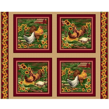 VIP Fabrics Roosters Home Decoration Fabric, 75205-M