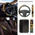 thumbnail image 3 of Jeiento Sunflower Leopard Print Car Seat Cover Seat Protector 15 PCS with Steering Wheel Cover Seat Belt Pad Garbage Bag Air Vent Bag Rearview Mirror Cover Coasters Key Chain Universal Fit, 3 of 7