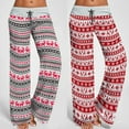 thumbnail image 5 of YESTUNE Women Casual Pajama Pants Floral Camo Deer Santa Print Drawstring Comfy Loose Wide Leg Stretch Palazzo Lounge Toursers, 5 of 19