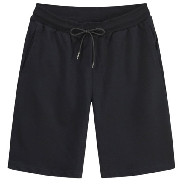 Cinco Pantalones de Bolsillo Hombres de Color Sólido Diseño de Múltiples Bolsillos, Dibujo de Cuerda Cinco Cuartos de Pantalones de Ocio