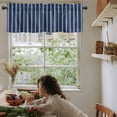 thumbnail image 5 of Valances for Windows Navy Blue and White Striped Geometric Valance Rod Pocket Window Treatments Curtains for Kitchen Small Windows Living Room Bedroom Bathroom, 42"x18", 5 of 7