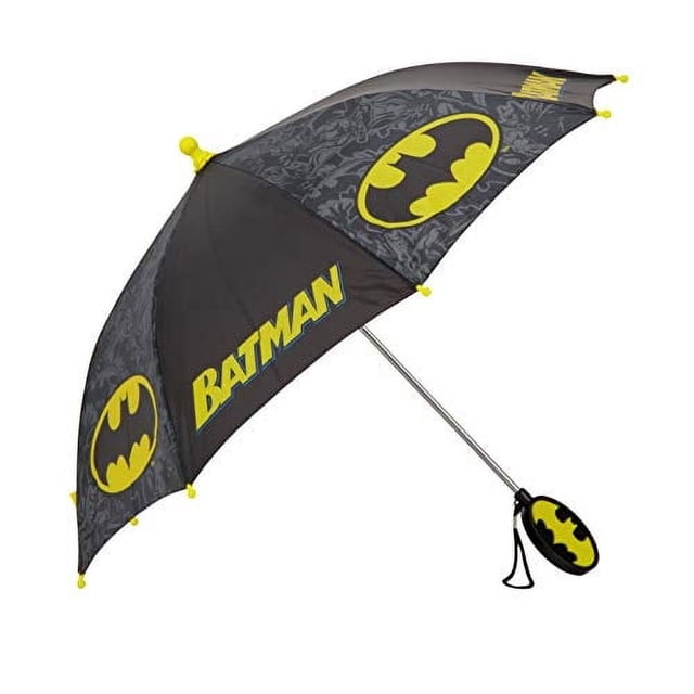 DC Comics Little Batman Kids Paraguas para niños Rain Wear Edad 3-6, Negro