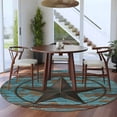 thumbnail image 5 of Texas Star Brown Round Rug 5ft Washable Circle Kitchen Rugs Non Slip Vintage Farm Barn Blue Wooden Texture Large Area Rug Indoor Floor Carpet for Bedroom Living Room Home Office Dining Room Nursery, 5 of 8