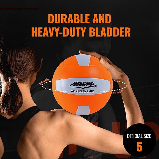 Wave Runner LED Light-Up Volleyball - Glow in The Dark, 10.35 in, Waterproof, Pump & Batteries Included, Great for Teens, Adults & Night Beach Games