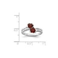 thumbnail image 2 of Sterling Silver Double Heart Red Garnet 1.00 Carat (Ctw) Promise Ring for Women, 2 of 4