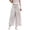 Beige, variant on High Waisted Pants for Women Plus Size Elastic Waist Wide Leg Trousers Loose Solid Pants Summer Casual Outfits with Pockets