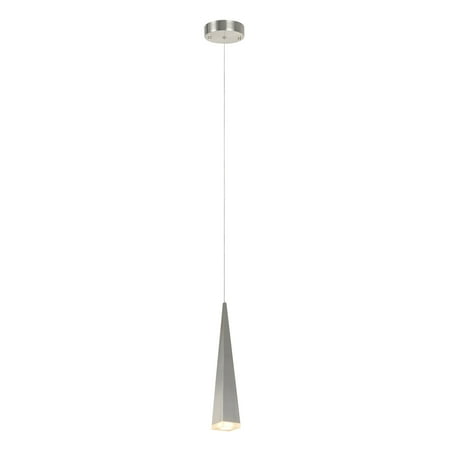 

Aspen Creative 61067-1 Adjustable LED One-Light Hanging Mini Pendant Ceiling Light Contemporary Design in Brushed Nickel Finish Metal Shade 4 3/4 Wide