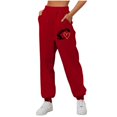 thumbnail image 3 of Sakmal Sweatpants Women Wide Leg Joggers Pants Workout Casual Red Graphic Sweatpants Women XXL, 3 of 4