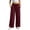 Wine, variant on Sweatpants for Women Solid Color Drawstring Elastic High Waist Side Slit Pocket Lounge Pants