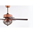 thumbnail image 3 of Warehouse of Tiffany AW01W01AC Jacira 52 in. 2-Light Indoor Antique Copper Finish Ceiling Fan Chandelier with Light Kit, 3 of 5