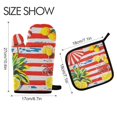 thumbnail image 2 of Yayeee Oven Mitts and Pot Holder Set of 2 Heat Resistant Kitchen Gloves Baking Hot Pad, Striped Lemon, 2 of 5