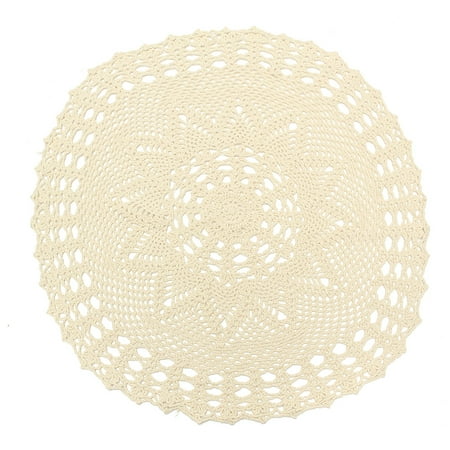 20 Diameter Round Handmade Cotton Crochet Doilies Ecru Round