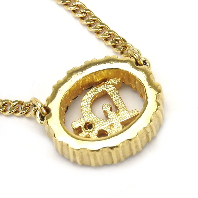 アクセサリー Dior Logo Rhinestone Gold Necklace Vintage Christian Dior Logo Rhinestone Necklace - A Retro Tale