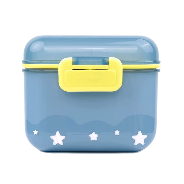 Dispensador de fórmula para bebés para viajes, contenedores portátiles de fórmula de leche en polvo para llevar, contenedores de bocadillos de frutas dulces con cuchara y tenedor (360 ml, azul) TUNC Sencillez