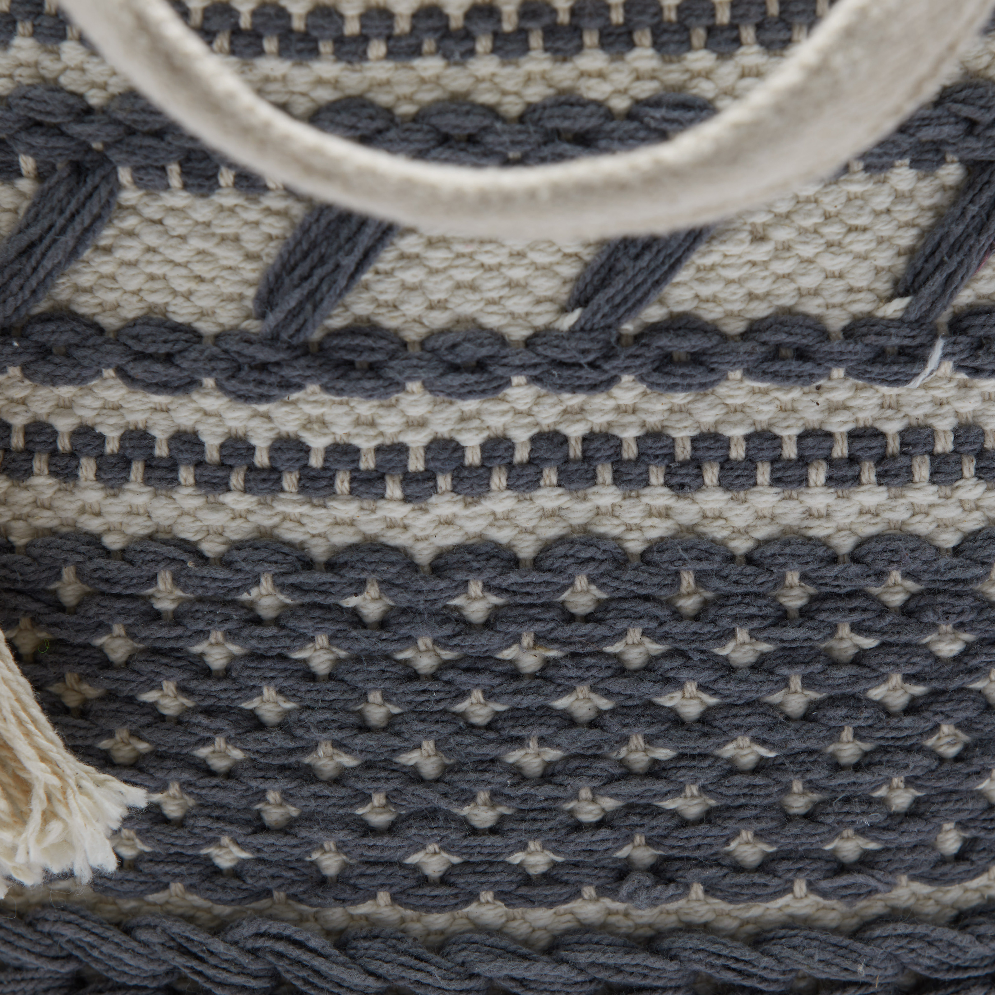 Hand Woven Macrame 3 Piece Basket Set, Natural and Charcoal by Drew Barrymore Flower Home - image 5 of 10