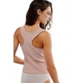 thumbnail image 3 of Women Ribbed Tank Tops Sleeveless Button Down Camisole Summer Scoop Neck Cropped Top Pink L, 3 of 8