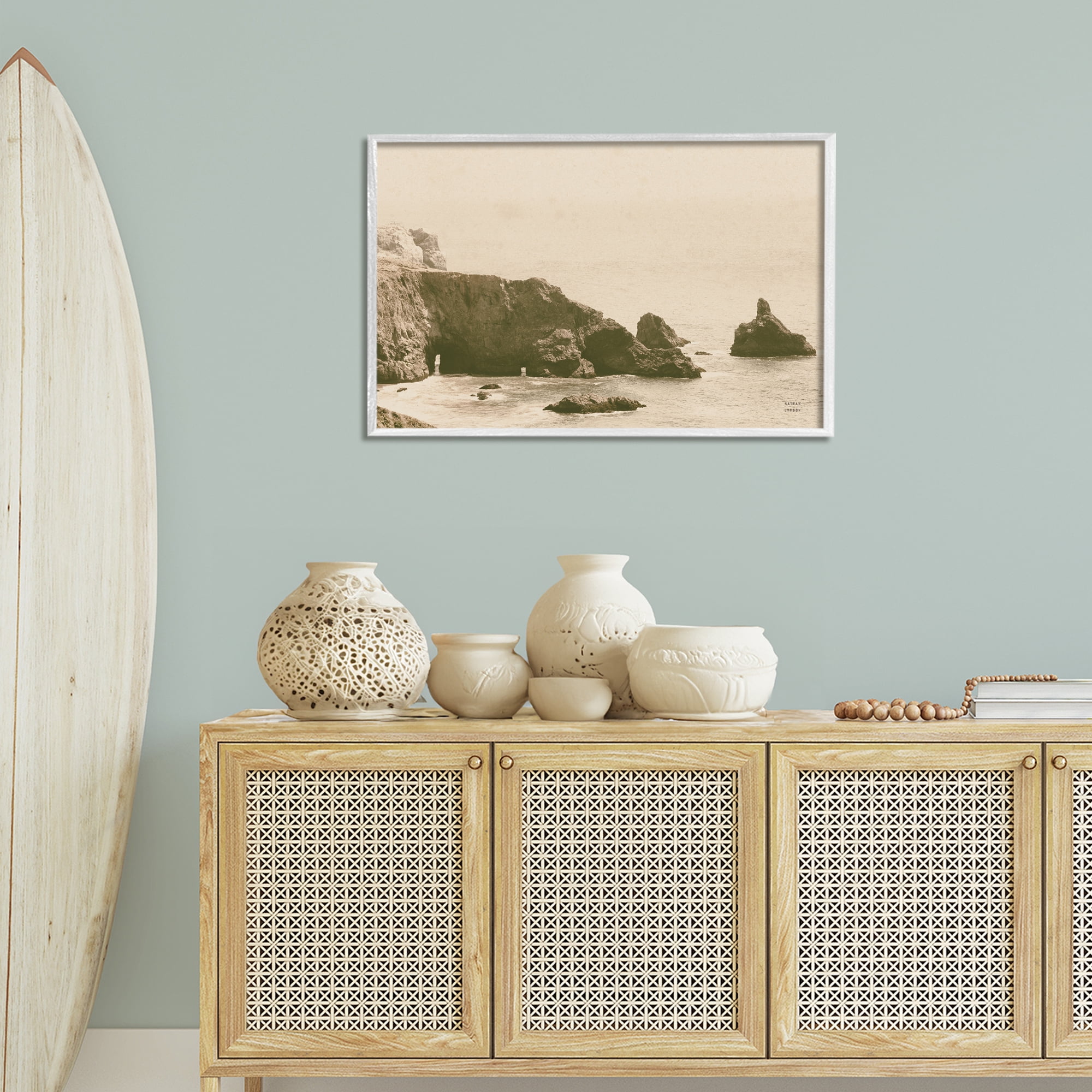 Stupell Industries Passing Through Cove Coastal Photography White Framed Art Print Wall Art, 30 x 20
