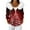 Deep Red, variant on Women's Fashion Casual Sweater Zipper Cardigan, Christmas Themed Print Plush Hooded Jacket for Seasonal Holiday Cheer and Style,Multicolor,XL