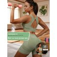 thumbnail image 2 of 2 Piece Women's Workout Set High Waisted Yoga Shorts Activewear Outfit Butt Lifting Sports Set Tummy Control Fitness Gym Pilates Training Clothes, 2 of 6